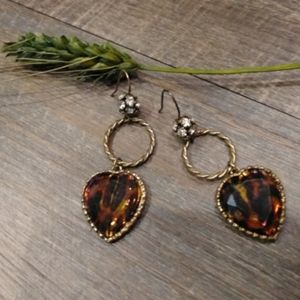 Betsey Johnson Heart drop earrings